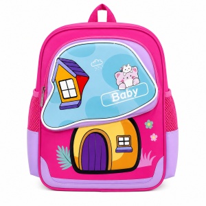 Ghiozdan copii pentru gradinita cu model Baby House, 35×27 cm - Img 1