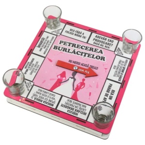 Joc „Petrecerea Burlacitelor” cu 4 pahare shot, 25×25 cm