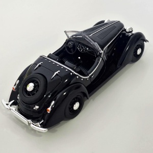 Macheta auto masina vintage Wanderer W23 Cabriolet 1937, model colectie scara 1:32, negru - Img 3