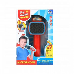 Microfon de jucarie, karaoke pentru copii, cu luminite, rosu - Img 1