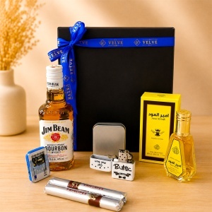 Pachet Gentleman Grandpa pentru "Cel mai bun Bunic", cu whiskey Jim Beam, parfum Ameer Al Oudh, bricheta personalizata si trabucuri Principes - Img 5