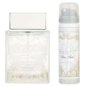Parfum arabesc, Apa de Parfum Pure Musk Lattafa, 100 ml + Deodorant Spray 50 ml - Img 1