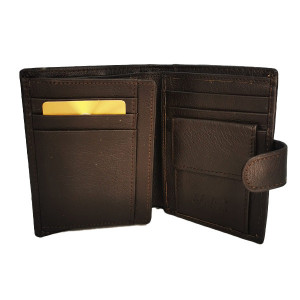 Portofel pentru barbati, calitate Premium, piele naturala, maro