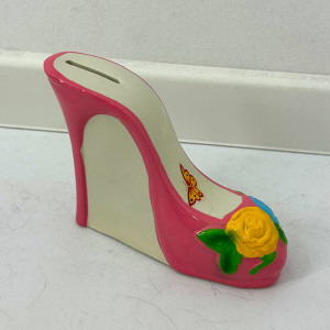 Pusculita interactiva SafeShoe tip pantof, din ceramica, Roz - Img 5