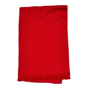 Sal lung tip esarfa Serene Luxe, cu lurex si casmir, Rosu, 200x70 cm