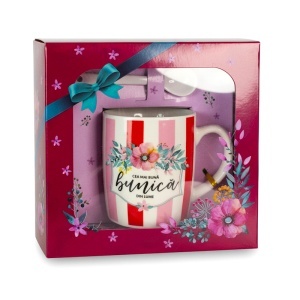 Set „Cea mai buna bunica din lume”, esarfa eleganta, cana personalizata, praline Raffaello si crema de maini Eveline - Img 7