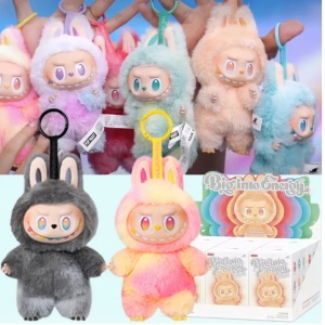 Set 3 Jucarii de Plus Labubu, Seria BigIntoEnergy, Generatia 3, Modele Surpriza, 15 cm - Img 3