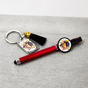 Set absolvire „Mult Succes” cu pix touch si breloc personalizat in caseta din lemn premium - Img 2