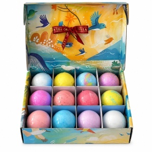 Set Bath Bomb Gift cu 12 bombe efervescente pentru baie, multicolor