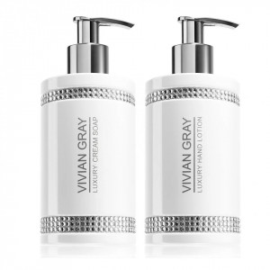 Set cadou Vivian Gray White Crystals, Femei, Sapun lichid, 250 ml + Crema de maini, 250 ml - Img 2