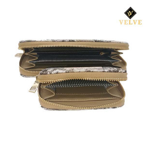 Set de 2 portofele cu imprimeu snake, crem