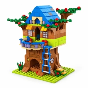 Set de constructie Casuta in copac, 1000 piese, 6 in 1, joc creativ pentru copii, multicolor, 6 ani+ - Img 4