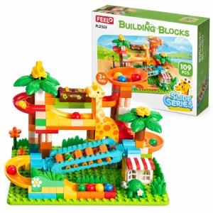 Set de constructie pentru copii, pista cu bile si xilofon, 109 piese, multicolor, 3 ani+ - Img 2