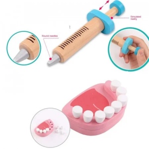 Set de joaca Doctor si Stomatolog din lemn, 36 piese, accesorii medicale, 3+ ani - Img 4