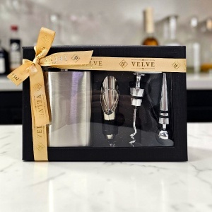 Set pentru barbati cu plosca inox si accesorii pentru bauturi, in cutie eleganta - Img 2