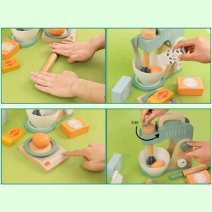 Set pentru Bucatarie Ustensile, Mixer de gatit din lemn, Kabi - Img 3