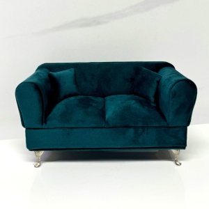 Suport bijuterii sub forma de mobilier, Canapea, Turcoaz, 24x13cm