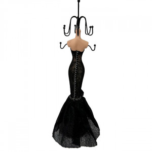 Suport bijuterii sub forma de silueta, Negru, 39cm