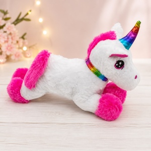 Unicorn de plus Rainbow Pony cu sunet si melodie, alb-roz, 30 c - Img 2