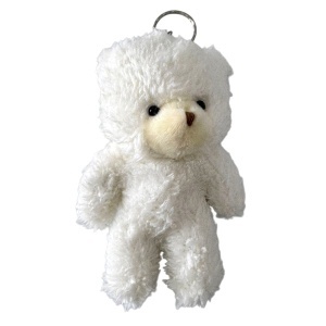 Ursulet de plus Leny, cu breloc, Inaltime 13 cm, Alb - Img 3