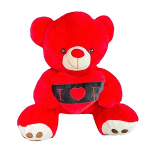 Ursulet de plus Lolo, cu inimioara, inaltime 57 cm, Rosu