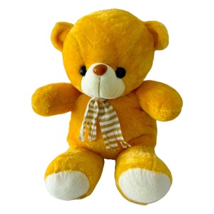 Ursulet de plus Rony, cu fular, Inaltime 36 cm, Portocaliu