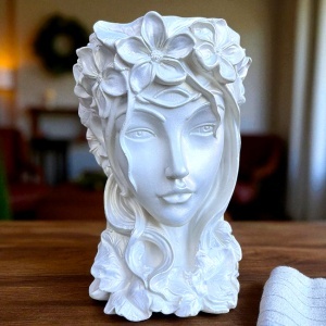Vaza Venus Flower Lady, 33 cm, Alb Sidefat