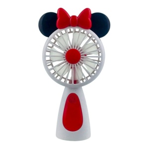 Ventilator pentru birou, din plastic, USB, cu urechi si fundita, Alb