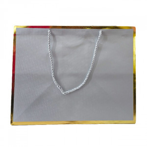 Ambalaj pentru cadouri, tip punga, cu snur si doua fețe, Dimensiuni 38 x 30 x 30, Silver - Img 8