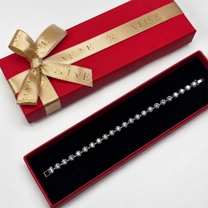 Bratara eleganta tip Tennis cu cristale zirconiu cubic, in cutie cadou, Argintiu - Img 2