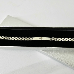 Bratara otel YAN, unisex, cu ancora in relief, ambalata in cutie eleganta, Argintiu, YAN21