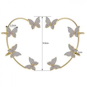 Cercel ear cuff pe toata urechea, Royal Butterflay auriu pentru urechea stanga
