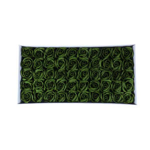 Cutie cu 50 trandafiri din sapun Verde inchis