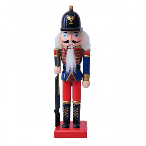 Decoratiune de Craciun, tip soldatel, Spargatorul de Nuci imbracat in uniforma festiva, Soldat, Albastru - Rosu, 25cm