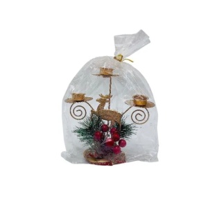 Decoratiune "Lumina Festiva" tip sfesnic metalic cu suport pentru 3 lumanari - Img 4