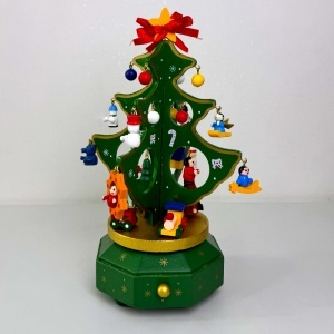 Decoratiune muzicala de Craciun, craft Do it Yourself, bradut si globulete in miniatura, 25 x 11 cm, Verde - Img 4
