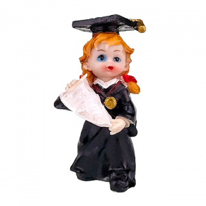 Figurina din rasina, absolventa cu pergament absolvire, 11 cm, - Img 1