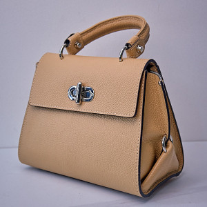 Geanta eleganta, PoshPurse, din piele naturala, de tip business si inchidere laterala, Maro
