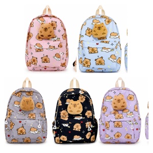 Ghiozdan copii pentru gradinita cu plus 3D Capibara, 33 x 29 x 16 cm