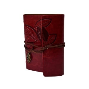 Jurnal Vintage pentru calatorii, in cutie, cu snur, Burgundy - Img 1