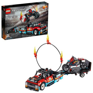 LEGO Technic: Camion si motocicleta pentru cascadorii 42106, 8 ani+, 610 piese1