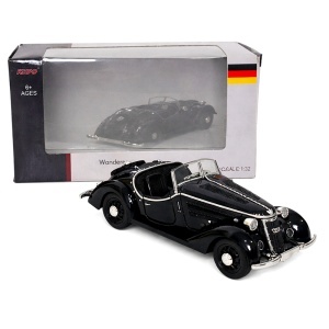Macheta auto masina vintage Wanderer W23 Cabriolet 1937, model colectie scara 1:32, negru