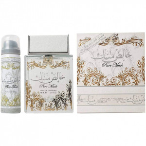 Parfum arabesc, Apa de Parfum Pure Musk Lattafa, 100 ml + Deodorant Spray 50 ml - Img 2