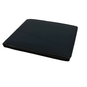 Portofel pentru barbati, Hassionses, piele naturala, negru, 10 x 23 cm