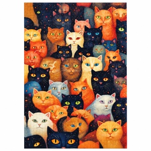 Puzzle cu Pisici colorate, 1000 piese, multicolor - Img 2