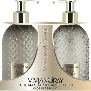 Set cadou Vivian Gray Ylang & Vanilla, Unisex, Sapun lichid, 300 ml + Crema de maini, hidratanta 300 ml - Img 1