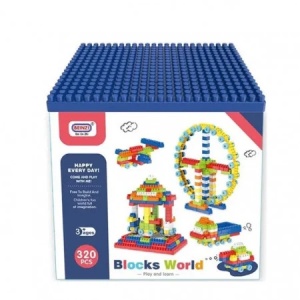 Set constructie copii 320 piese multicolor Blocks World, jucarie STEM educativa 3+ ani - Img 5