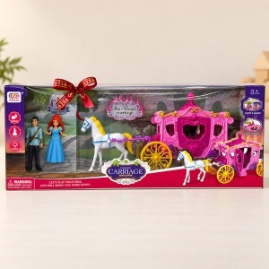 Set de joaca Fashion Carriage cu caleasca, cal, print si printesa, lumini si muzica, 3+ ani - Img 4