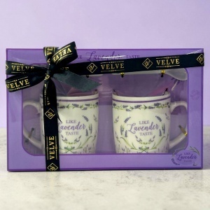 Set Like Lavender Taste, 2 cani din ceramica 200 ml si 2 lingurite, in cutie eleganta - Img 3