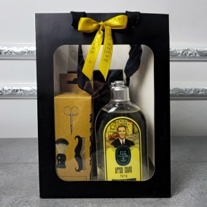 Set premium pentru barbierit Gentleman cu lotiune aftershave Eyüp Sabri Tuncer No. 4, kit complet de barbierit si set accesorii metalice, in punga eleganta - Img 7